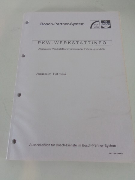 Werkstatthandbuch von Bosch für Fiat Punto Typ 188 Stand 06/1995