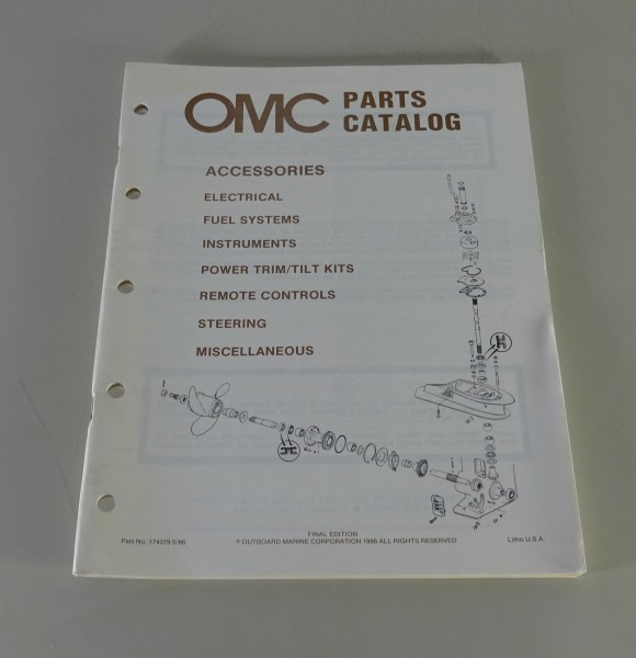 Parts-Catalog / Teilekatalog OMC Außenborder / Outboards Stand 5/1986