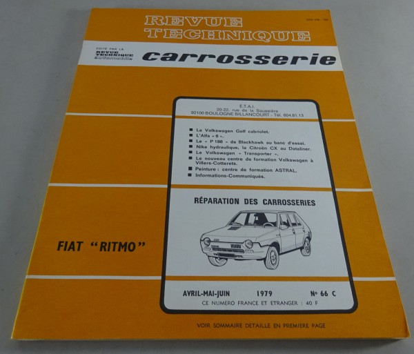 Reparaturanleitung Revue Technique Modell: Fiat Ritmo Stand 06/1979
