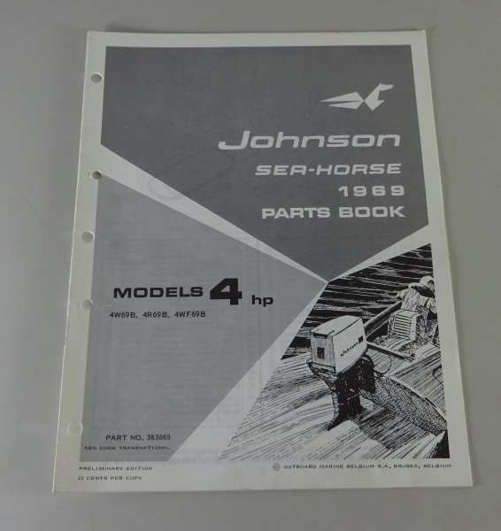 Teilekatalog OMC Johnson Outboards 4 PS Models von 1969