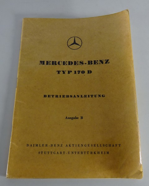 Betriebsanleitung / Handbuch Mercedes W136 170 D Diesel Stand 03/1950