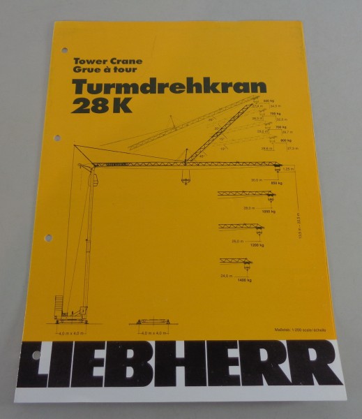 Datenblatt / Technische Beschreibung Liebherr Turmdrehkran 28 K von 05/1990