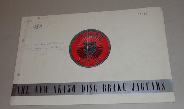 Prospekt / Brochure Jaguar XK 150 Stand 1957