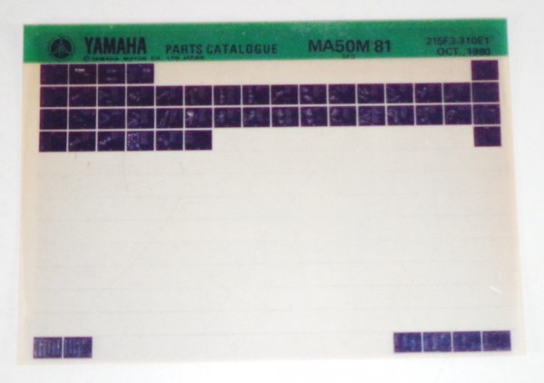 Microfich Parts Catalogue / Ersatzteilkatalog Yamaha MA 50 M 81 Stand 10/80