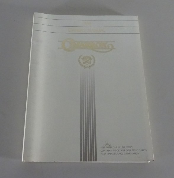 Owner´s Manual / Handbook Cadillac Cimarron from 1986