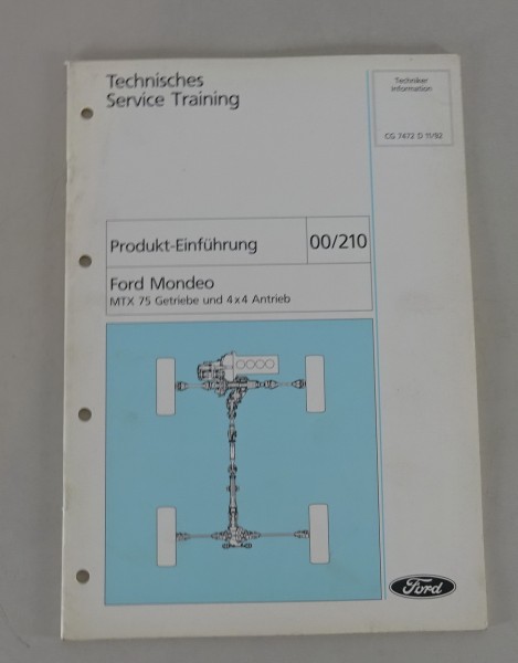 Service Training Techniker Information Ford Mondeo MTX 75 Getriebe/ 4x4 Antrieb