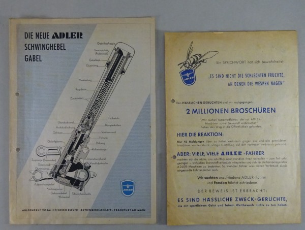 Prospekt Adler MB 100 / 125 / 150 / 200 / 201 / 250 / 2011 Stand 06/1954