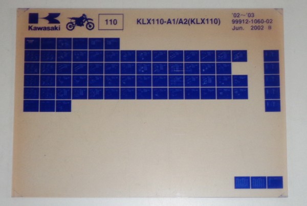 Microfich Ersatzteilkatalog Kawasaki KLX 110 A1/A2 Model 2002-03 von 06/02