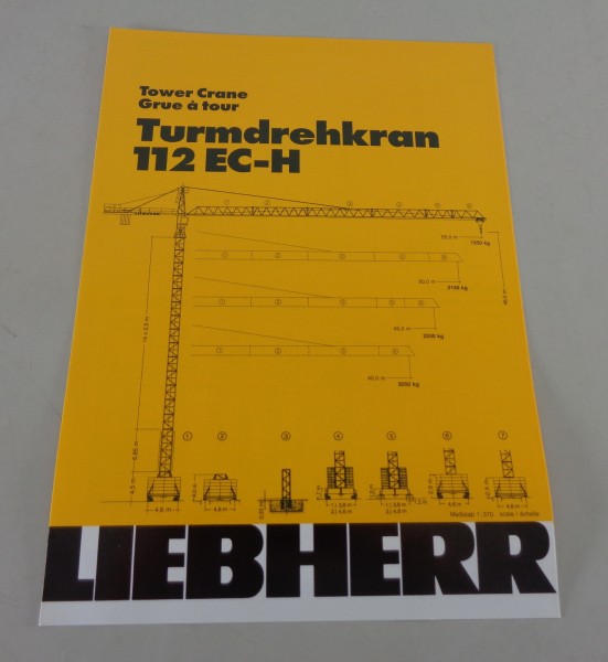 Datenblatt / Technische Beschreibung Liebherr Turmdrehkran 112 EC-H von 02/1989