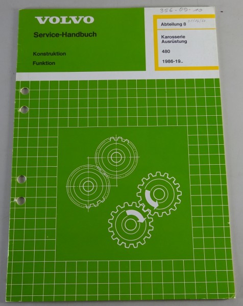 Werkstatthandbuch / Service-Handbuch Volvo 480 Karosserie / Ausrüstung ab 1986