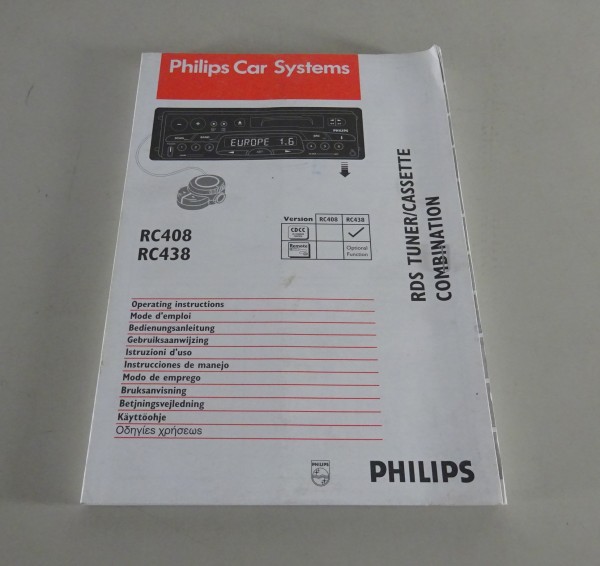 Betriebsanleitung Philips Autoradio RC408 / RC438 11/1996