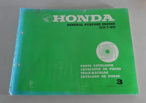 Teilekatalog Honda General Purpose Engine GX 140 Generator von 1984