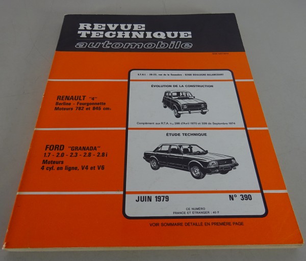 Reparaturanleitung Revue Technique Renault R4 & Ford Granada Stand 1979