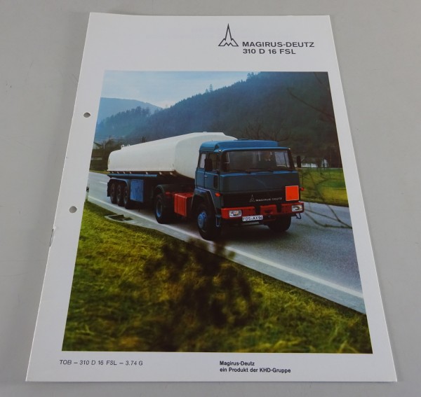 Prospekt Magirus-Deutz LKW 310 D 16 FSL Frontlenker Tankauflieger Stand 03/1974
