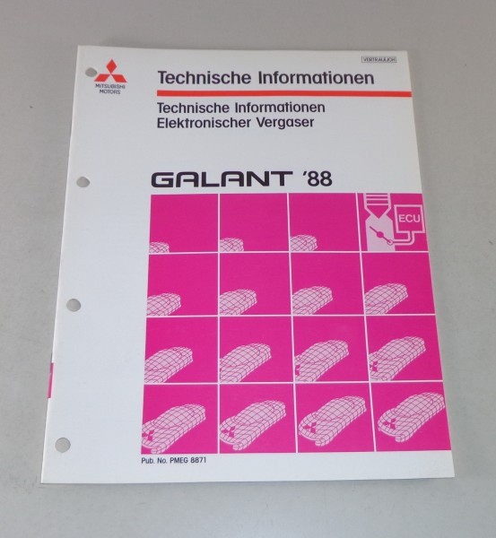 Werkstatthandbuch Tech Info Mitsubishi Galant E 30 Elektronischer Vergaser ab 88