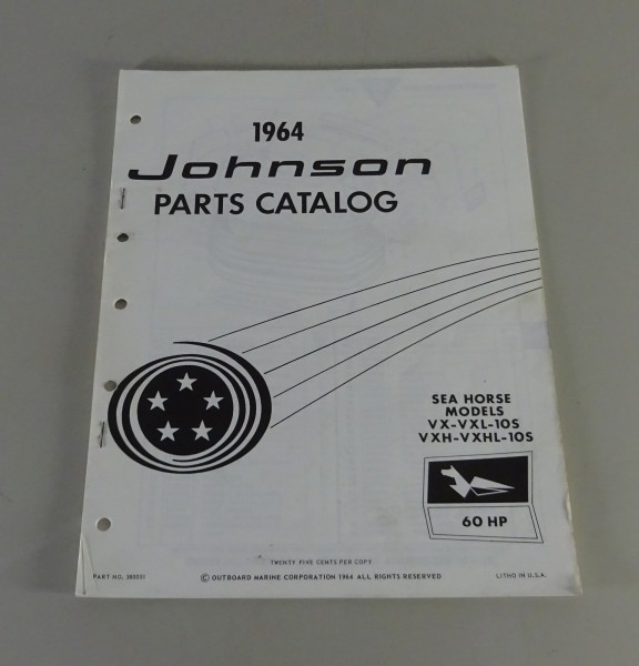 Teilekatalog OMC Johnson Outboards 60 PS Models Stand 1964