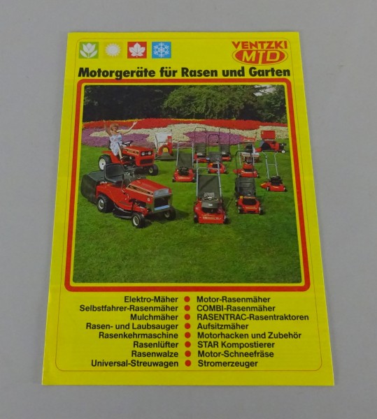 Prospekt / Broschüre Ventzki MTD Motorgeräte für Rasen und Garten Stand 08/1982