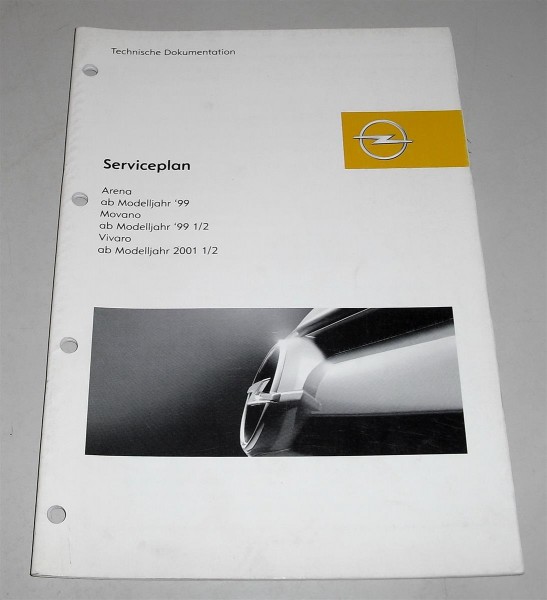 Technische Dokumentation Opel Serviceplan Arena Movano Vivaro ab 1999