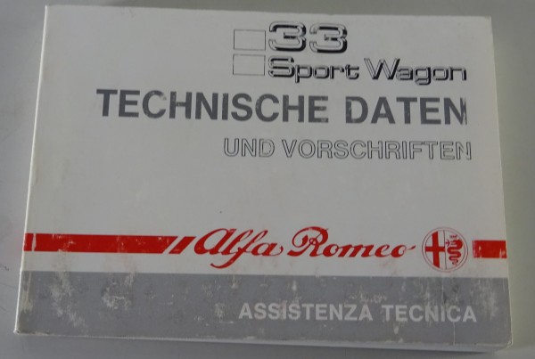 Tabellenbuch / Technische Daten Alfa Romeo Alfa 33 / Sport Wagon Stand 09/1990