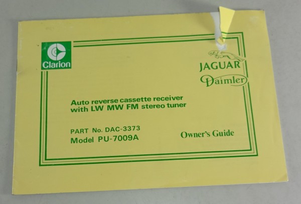 Betriebsanleitung / Owners Manual Jaguar Autoradio PU 7009A