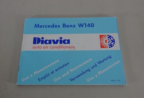 Betriebsanleitung Diavia Klimaanlage in Mercedes-Benz W140 S-Klasse Stand 01/92
