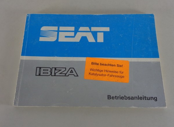 Betriebsanleitung / Handbuch Seat Ibiza (Typ 021) Generation I, Stand 01/1989