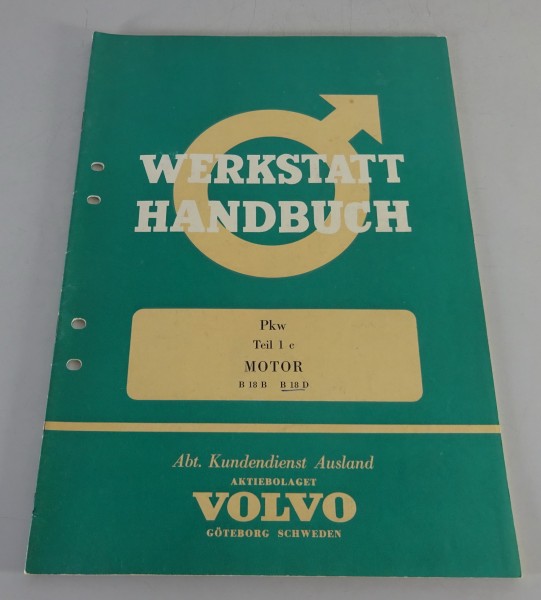 Werkstatthandbuch Motor B 18 B / B 18 D Volvo P 544 Stand 05/1962