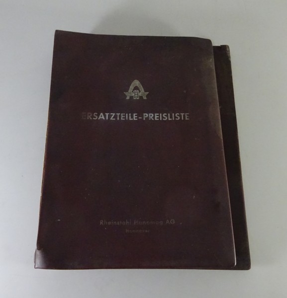 Ersatzteilpreisliste Hanomag Ackerschlepper Stand 1975