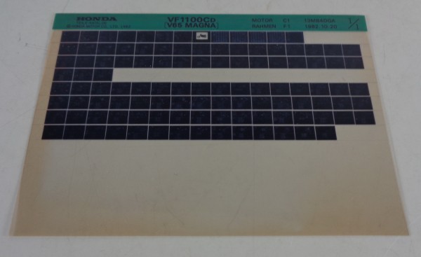 Microfich Ersatzteilkatalog Honda VF 1100 Cd [V65 MAGNA] Stand 10/1982