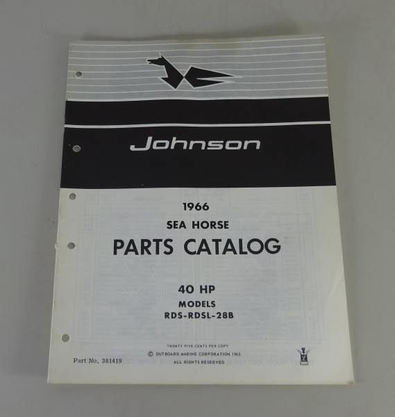 Teilekatalog OMC Johnson Outboards / Außenborder 40 PS Models von 1965
