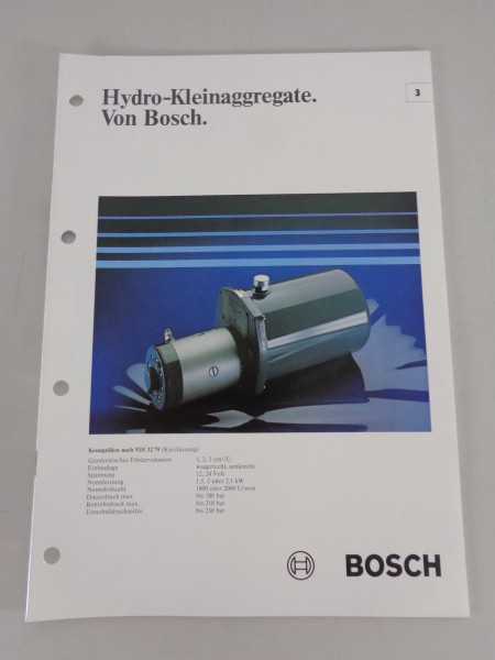 Prospekt / Technische Info Bosch Hydro-Kleinaggregate Stand 04/1979