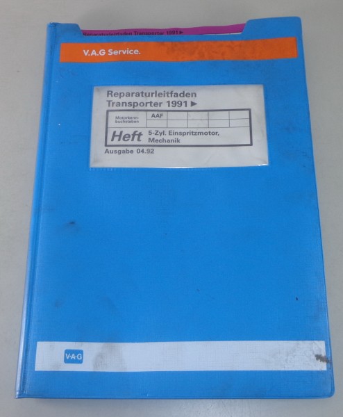 Werkstatthandbuch VW Bus / Transporter T4 5 Zylinder Einspritzmotor Stand 4/1996