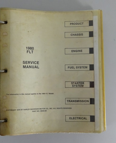 Workshop manual / Repair manual Harley Davidson 1980 FLT Model from 1980