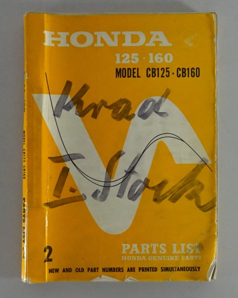 Teilekatalog / Parts List Honda CB 125 / CB 160 von 1967