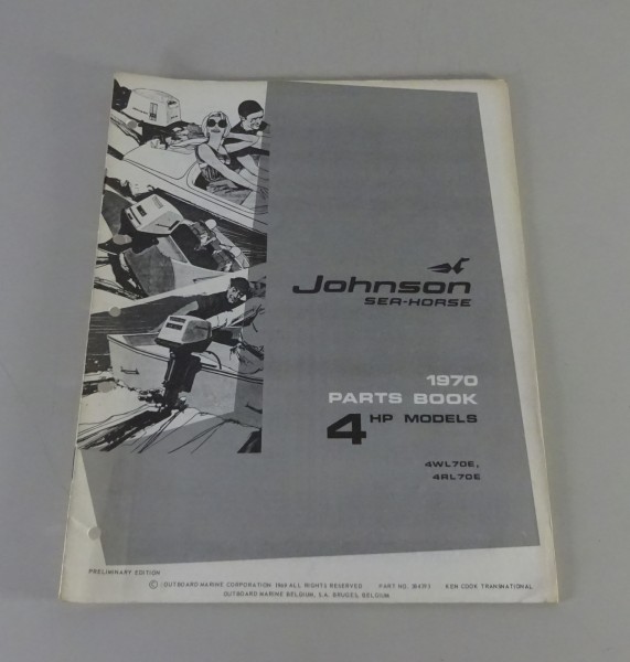 Teilekatalog OMC Johnson Outboards / Außenborder 4 PS Models von 1970