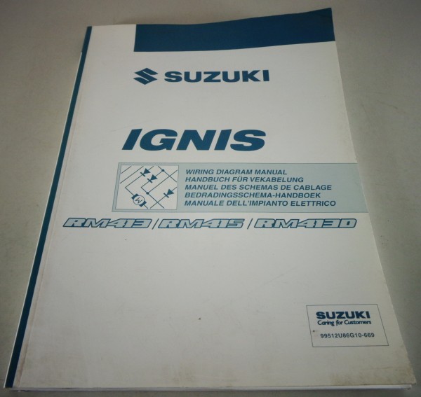 Werkstatthandbuch Elektrik / Schaltpläne Suzuki Ignis RM413/415/413D Stand 05/03