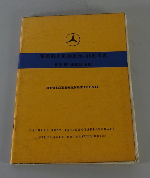 Betriebsanleitung / Handbuch Mercedes Benz 220 SE Ponton W128 von 01/1960
