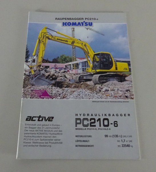 Prospekt / Broschüre Komatsu Raupenbagger PC210-6 Stand ca. 2000