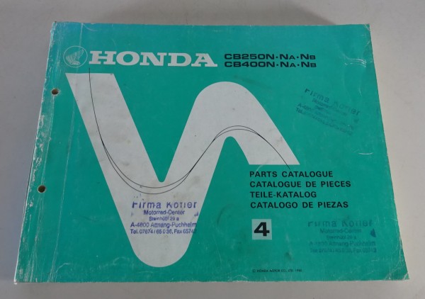 Teilekatalog / Parts Catalog Honda CB 250 N / CB 400 N Stand 1980