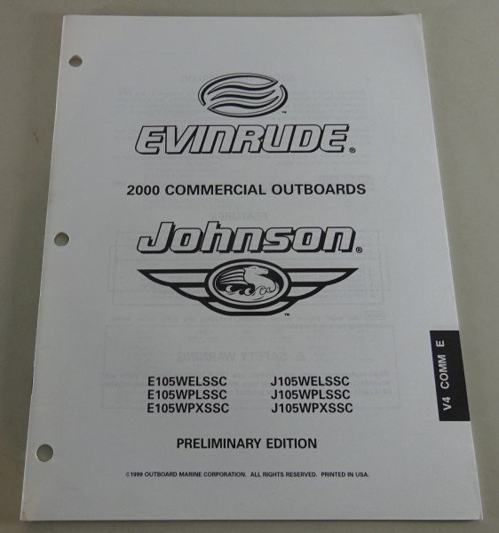 Teilekatalog Johnson Evinrude Außenborder E105WELSSC | J105WELSSC Stand 2000