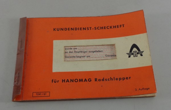 Scheckheft Hanomag Radschlepper von 1961