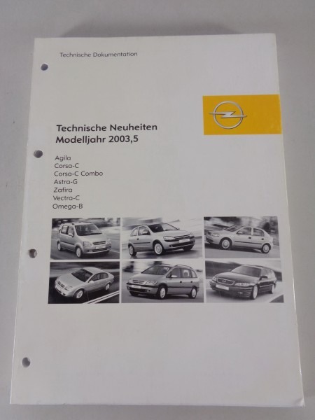 Technische Neuheiten und Änderungen Opel Fahrzeuge Modelljahr 2003,5