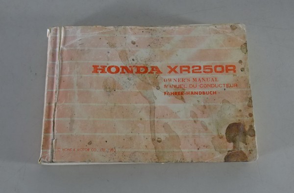 Betriebsanleitung / Handbuch Honda XR 250R Stand 1983