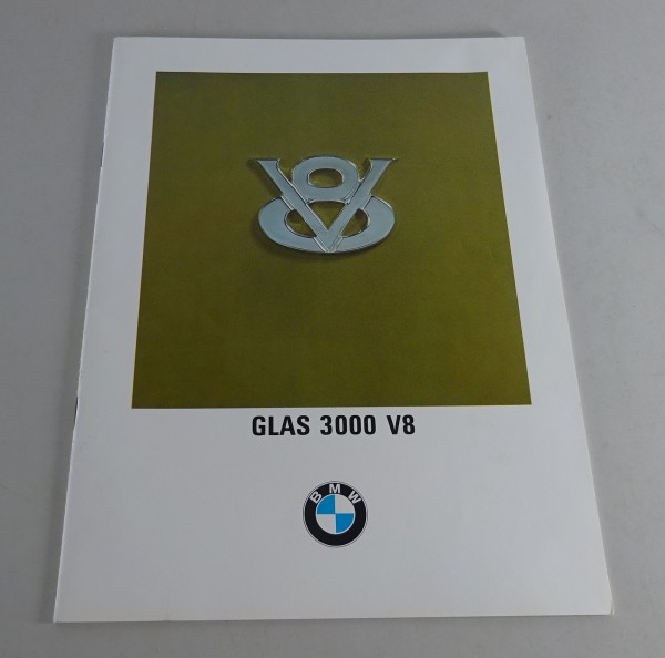 Prospekt / Broschüre BMW Glas 3000 V8 Stand 08/1967