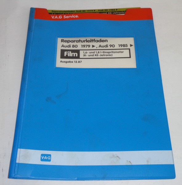 Werkstatthandbuch Audi 80 / 90 Typ 81 B2 1,6 + 1,8 l Motor Microfich ab 1979/85