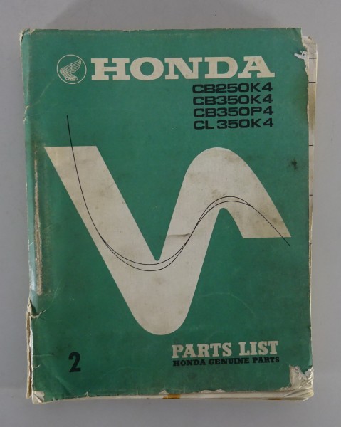 Parts List / Parts Catalog Honda CB 250 / CB 350 / CL 350 from 1972