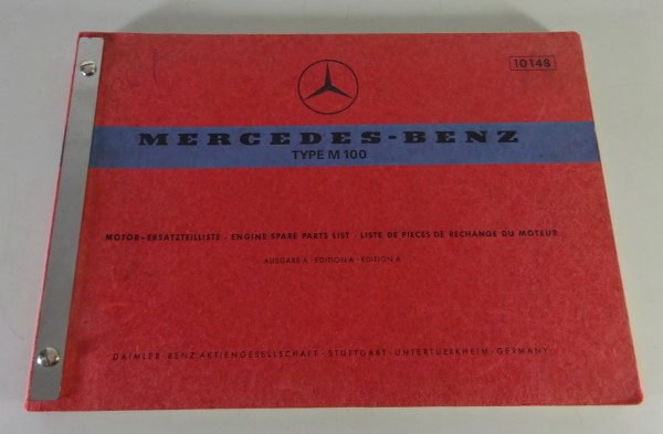 Teilekatalog Mercedes-Benz Motor M 100 für W100 / W109 Stand 05/1968
