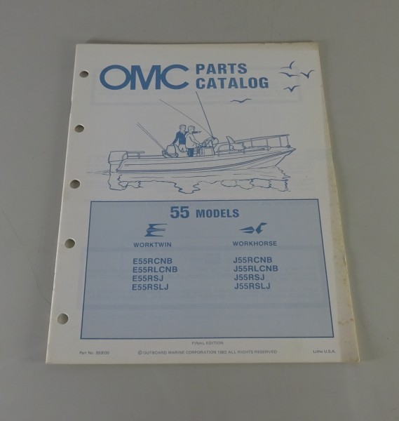Teilekatalog OMC Evinrude Johnson Outboards 55 PS Models von 1982