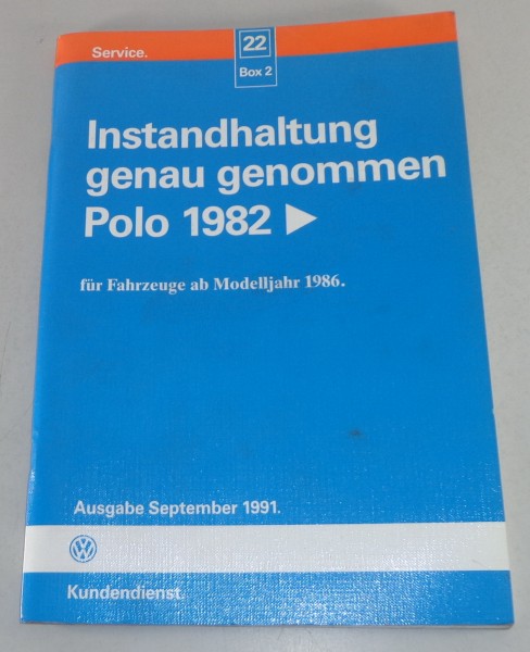 Werkstatthandbuch VW Polo II Typ 86 C ab Mj. 1986 Instandhaltung genau genommen