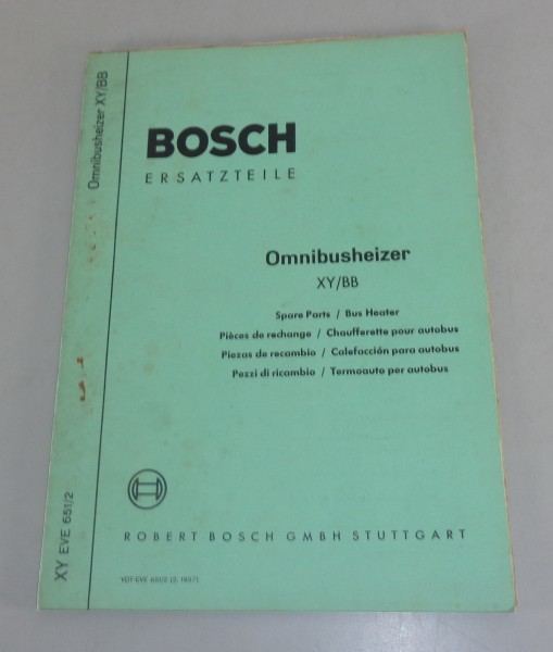 Teilekatalog Bosch Omnibusheizer XY / BB von 02/1957